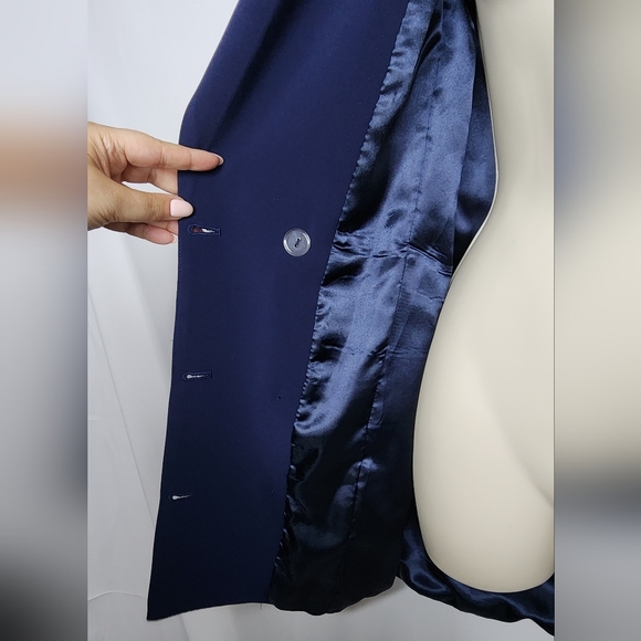 Elegant Navy Double-Breasted Women's Dress Blazer XXS (FAST SHIPPING) - Picture 5 of 10
